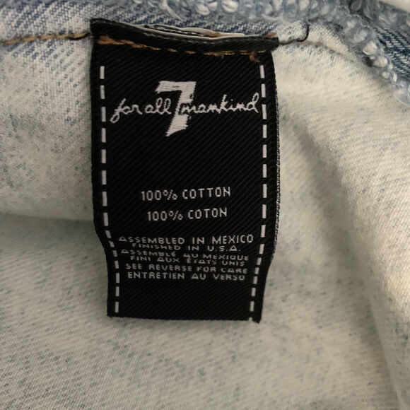 7 For All Mankind Womens S Denim Vest Two-Tone Blue Jean Cutoff Italian Fabric - Picture 4 of 7